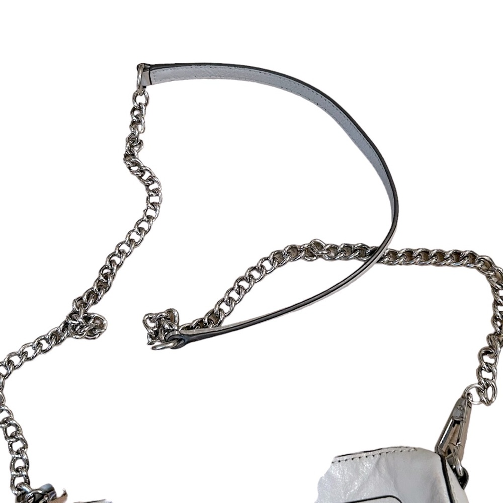 Rebecca Minkoff White Leather Crossbody Bag with Chain Strap - Picture 8 of 8